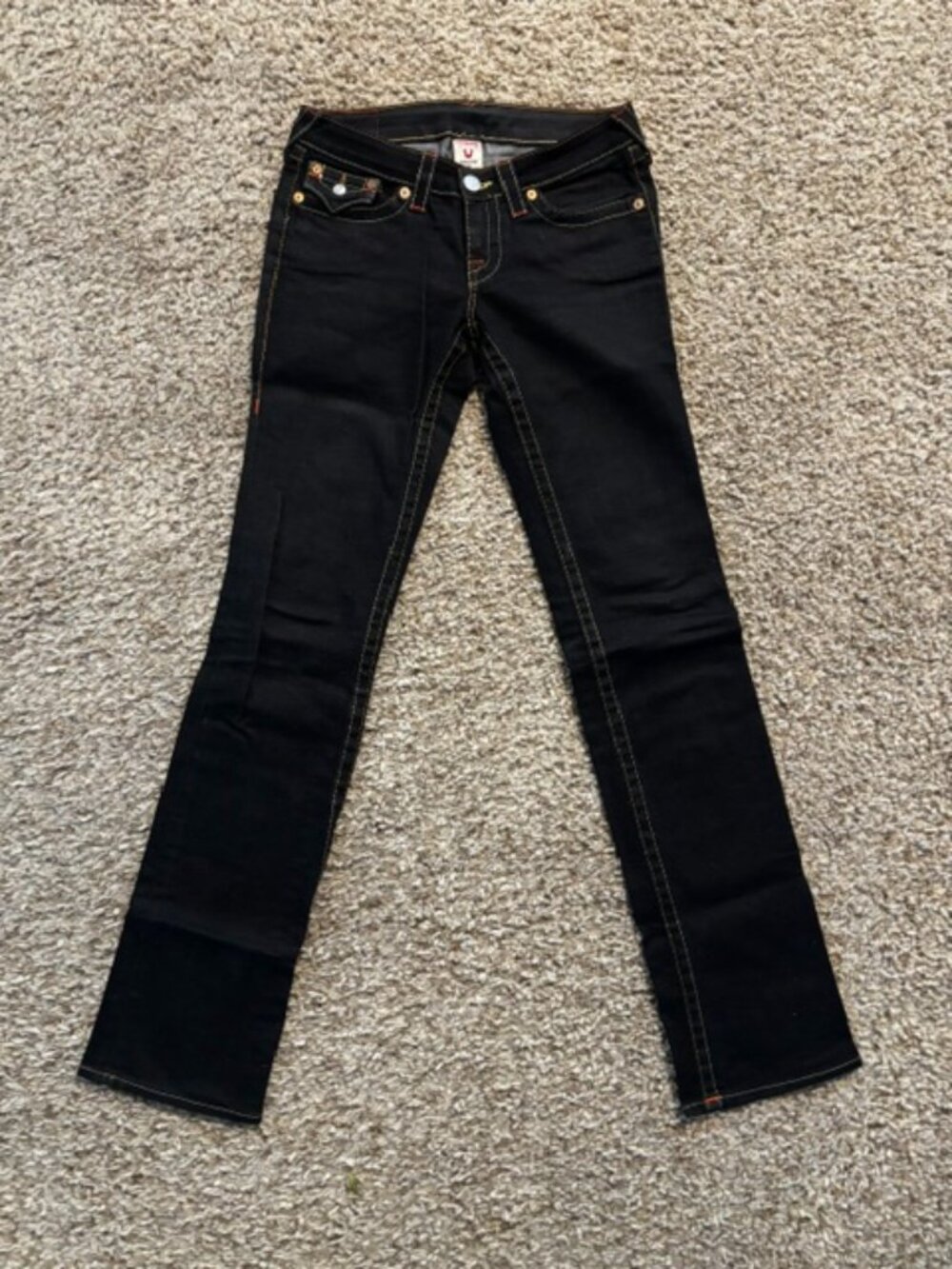 True Religion Billy Women’s Black Straight Leg Jeans – Size 28